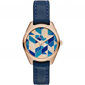 Horlogeband AX5525 Leder Blauw 16mm