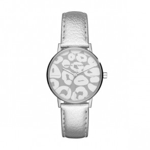 Horlogeband Armani Exchange AX5539 Leder Grijs 18mm