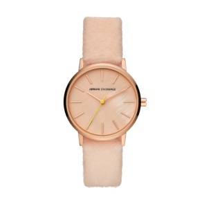 Horlogeband Armani AX5569 Leder/Textiel Roze 18mm