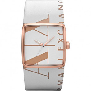 Horlogeband Armani Exchange AX6009 Leder Wit 36mm