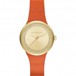 Horlogeband Armani Exchange AX6012 Leder Oranje 16mm