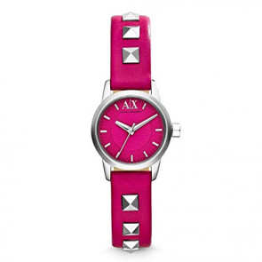 Horlogeband Armani Exchange AX6022 Leder Roze 12mm