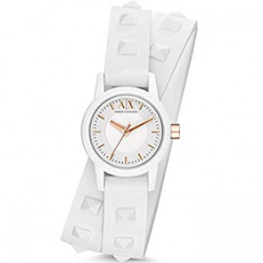 Horlogeband Armani Exchange AX6023 Leder Wit 12mm