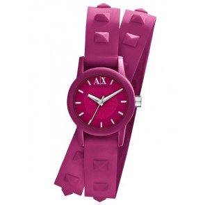 Horlogeband Armani Exchange AX6025 Leder Paars 12mm