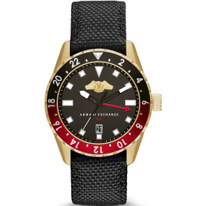 Horlogeband Armani Exchange AX7007 Leder/Textiel Zwart 22mm