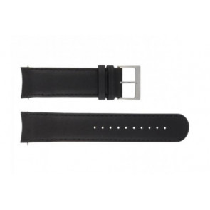Horlogeband Mondaine BM20019 Leder Zwart 22mm