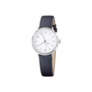 Horlogeband Mondaine MH1.R12 / BM20119 Leder Zwart 16mm