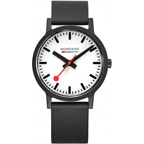 Horlogeband Mondaine MS1.41110.RB / BM20192 Rubber Zwart 16mm