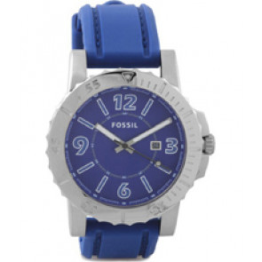 Horlogeband Fossil BQ1024 Silicoon Blauw 22mm