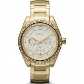 Horlogeband Fossil BQ1087 Roestvrij staal (RVS) Doublé 18mm