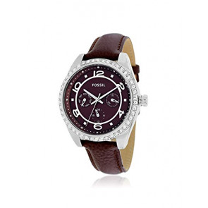 Horlogeband Fossil BQ1093 Leder Bruin 18mm