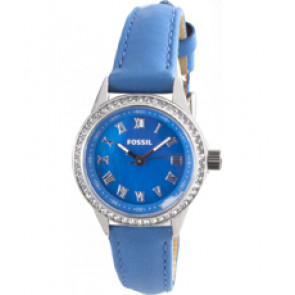 Horlogeband Fossil BQ1103 Leder Blauw 12mm