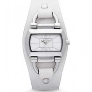Horlogeband Fossil BQ1114 Onderliggend Leder Wit 10mm