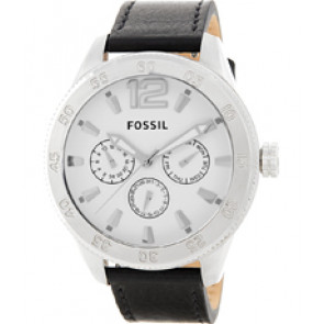 Horlogeband Fossil BQ1162 Leder Zwart 22mm