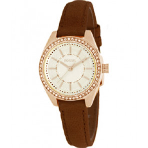 Horlogeband Fossil BQ1549 Leder Bruin 12mm