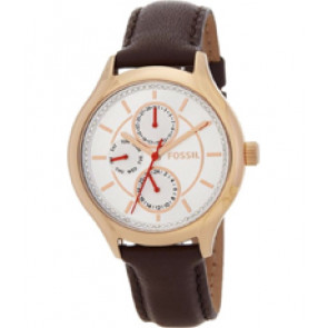 Horlogeband Fossil BQ1587 Leder Bruin 18mm