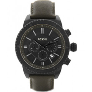 Horlogeband Fossil BQ1647 Leder Groen 22mm