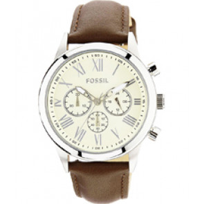 Horlogeband Fossil BQ1741 Leder Bruin 22mm