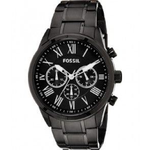 Horlogeband Fossil BQ1743 Staal Zwart 22mm