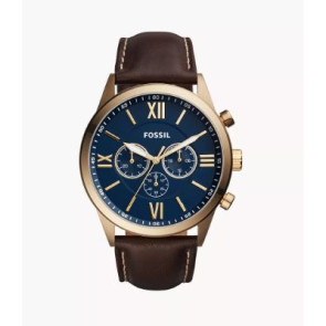 Horlogeband Fossil BQ2095 Leder Donkerbruin 26mm