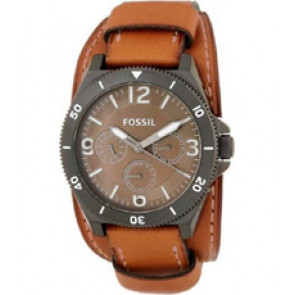 Horlogeband Fossil BQ2115 Onderliggend Leder Bruin 22mm