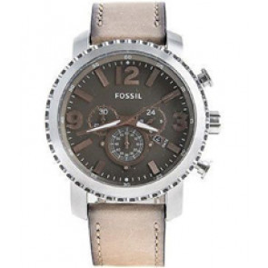 Horlogeband Fossil BQ2136 Leder Beige 24mm
