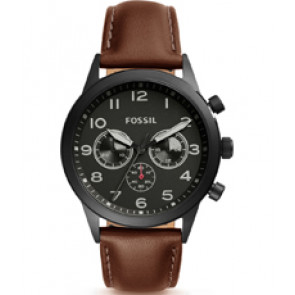 Horlogeband Fossil BQ2154 Leder Bruin 22mm