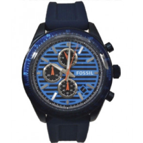 Horlogeband Fossil BQ2211 Silicoon Blauw 22mm