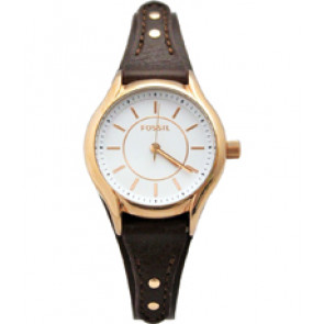 Horlogeband Fossil BQ3068 Onderliggend Leder Bruin 14mm