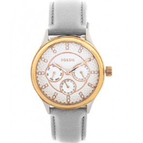Horlogeband Fossil BQ3114 Leder Grijs 18mm