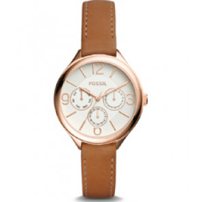 Horlogeband Fossil BQ3118 Leder Bruin 14mm