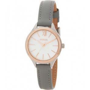 Horlogeband Fossil BQ3135 Leder Grijs 10mm