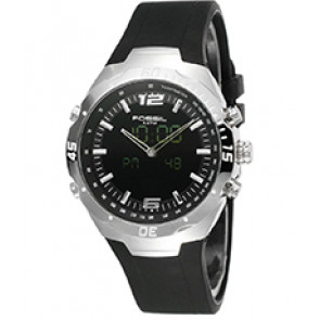 Horlogeband Fossil BQ9353 Silicoon Zwart 20mm