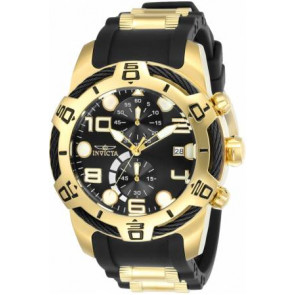Horlogeband Invicta 24218.01 Rubber Zwart 26mm