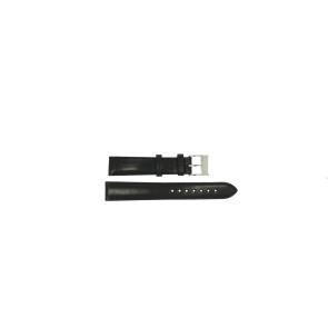 Horlogeband Burberry BU1453 Leder Zwart 16mm