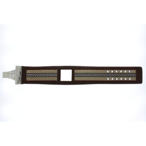 Horlogeband Burberry BU4005 Onderliggend Leder Bruin 28mm
