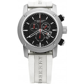 Horlogeband Burberry BU7707 Kunststof/Plastic Wit 24mm