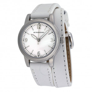 Horlogeband Burberry BU7846 Leder Wit