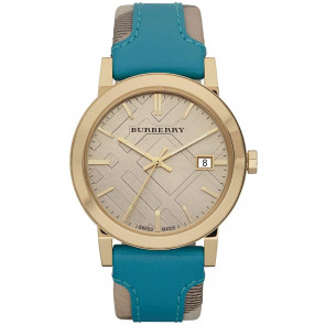 Horlogeband Burberry BU9018 Leder Blauw