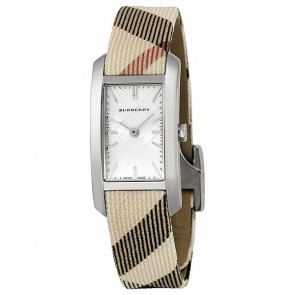 Horlogeband Burberry BU9503 Leder/Textiel Beige