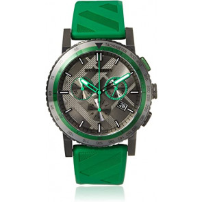 Horlogeband Burberry BU9813 Rubber Groen 22mm