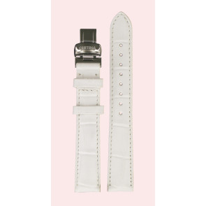 Horlogeband Certina C600007310 Leder Wit 16mm