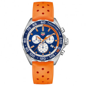 Horlogeband Tag Heuer CAZ101B / BT0729 Rubber Oranje 21.5mm
