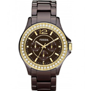 Horlogeband Fossil CE1044 Keramiek Bruin 18mm