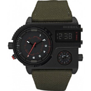 Horlogeband Diesel DZ7206 Leder/Textiel Groen 34mm