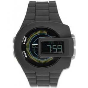 Horlogeband (Band + Kastcombinatie) Diesel DZ7274 Onderliggend Silicoon Zwart 28mm