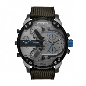 Horlogeband Diesel DZ7420 Leder/Textiel Zwart 28mm