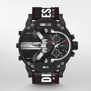 Horlogeband Diesel DZ7433 Leder/Textiel Zwart 28mm