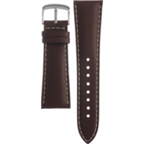 Casio horlogeband 10273088 Edifice Leder Bruin 25mm + wit stiksel
