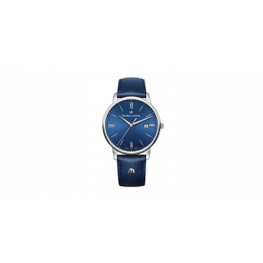 Horlogeband Maurice Lacroix EL1118-SS001-410-1 Leder Blauw 20mm